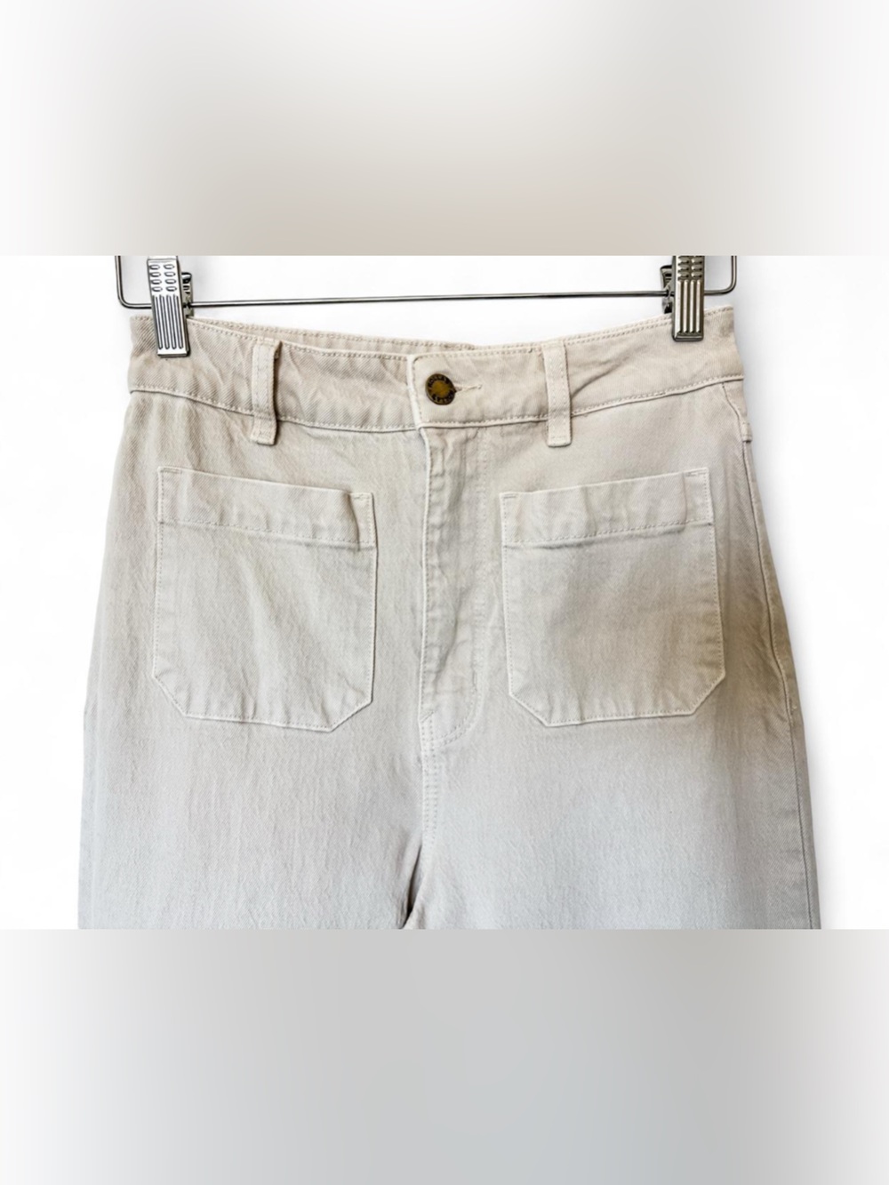 Rolla’s Sailor High-Rise Wide-Leg Jeans Light Beige Women’s - Size 27 - Picture 6 of 14